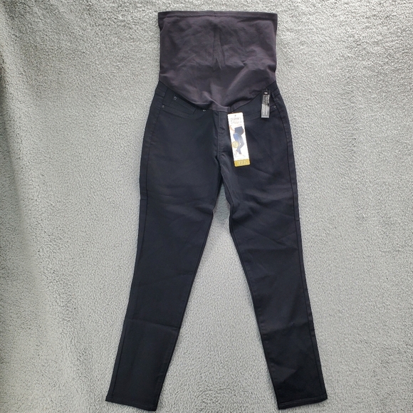 Signature Levi Strauss Gold Label Women's Maternity Skinny Ankle Jeans Black NWT - Picture 1 of 14